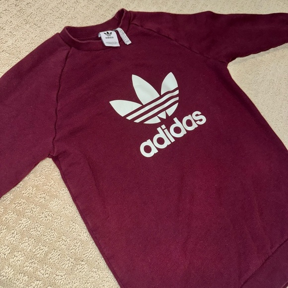 Adidas Men's Trefoil Logo Maroon Sweatshirt - Picture 2 of 7